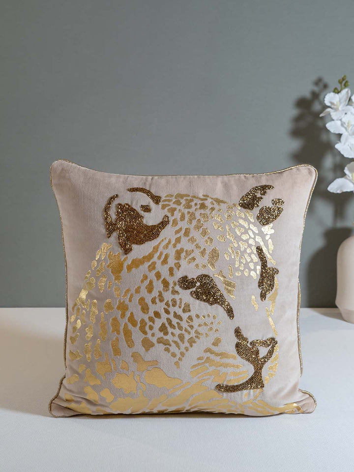  Buy WILD WHISPERS FOIL PRINT WITH EMBROIDERED CUSHION COVER