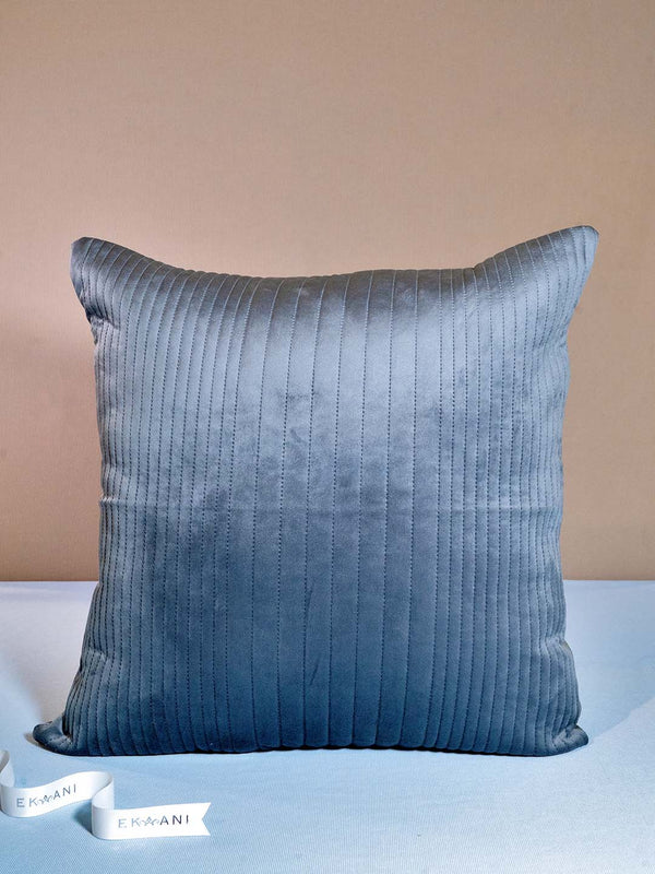 Indigo Velvet Stripe Grey Shams