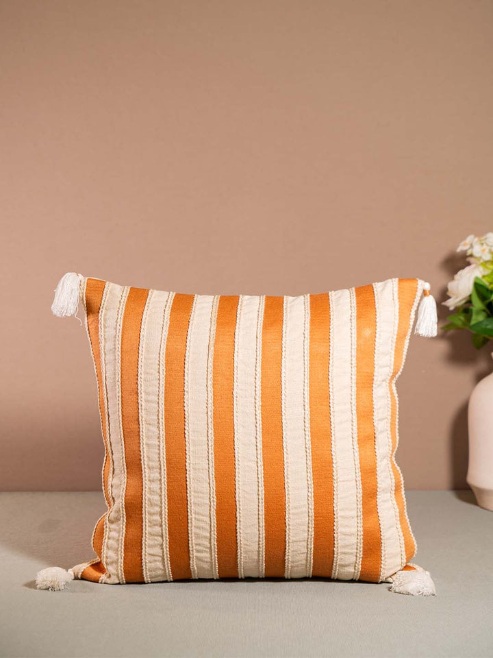  Buy IKKAT-CISHION STRIP PATTERN-Orange & GREY