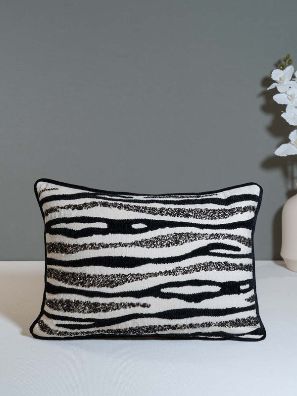  Buy WILD WHISPERS EMBROIDERED CUSHION COVER WITH PIPING