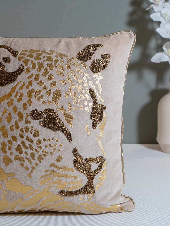  Buy WILD WHISPERS FOIL PRINT WITH EMBROIDERED CUSHION COVER