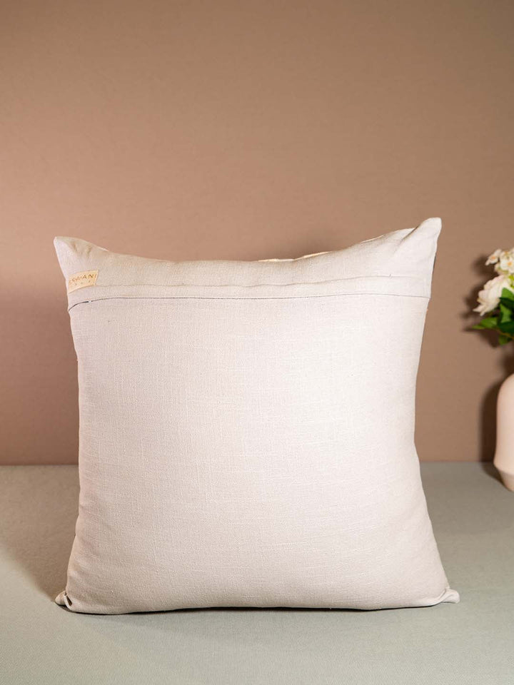  Buy IKKAT-CUSHION WITH EMBROIDERY-MULTICOLOUR