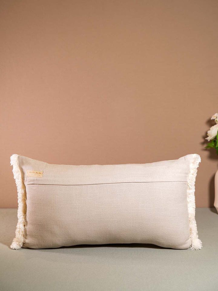  Buy IKKAT-CUSHION WITH EMBROIDERY-GREY