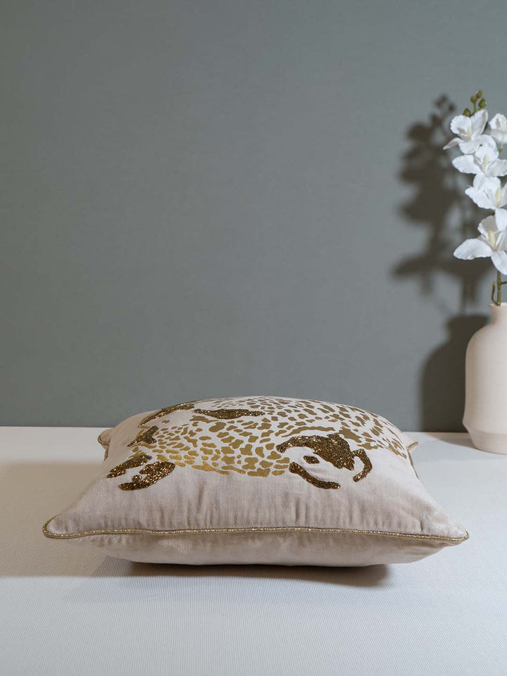  Buy WILD WHISPERS FOIL PRINT WITH EMBROIDERED CUSHION COVER