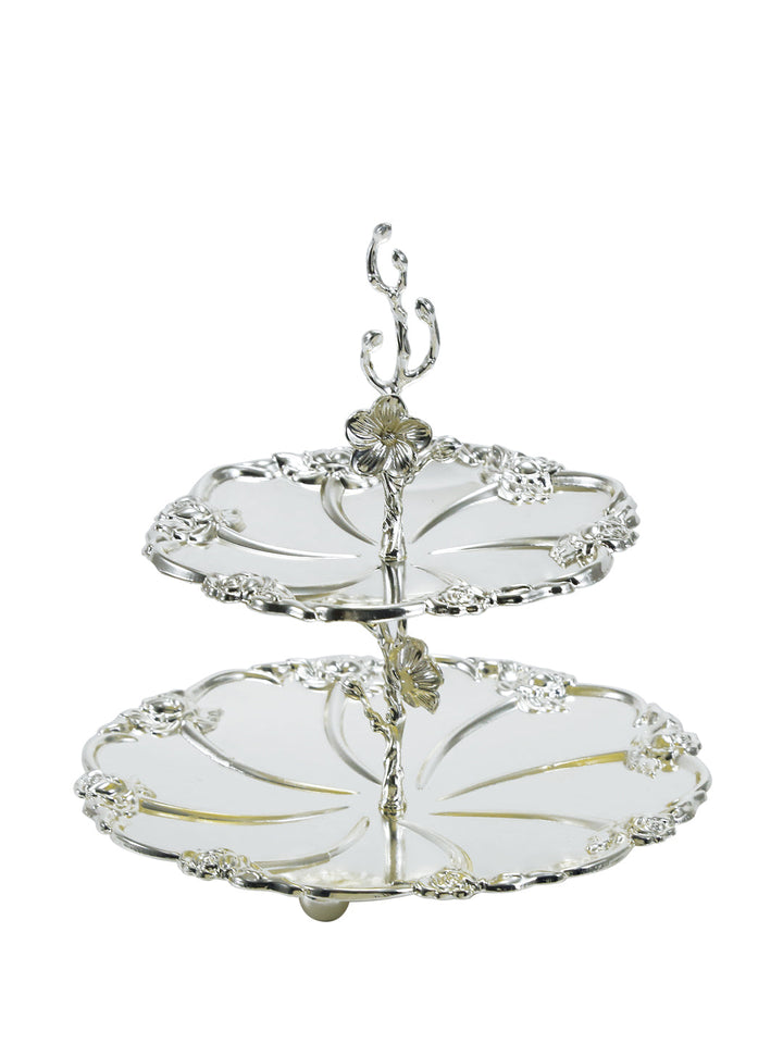 Buy Ekn 1894-Rose Flower 2 Tier Platter